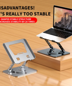 Alternative view of 360-degree Rotating foldable Portable steel Alloy Metal laptop stand