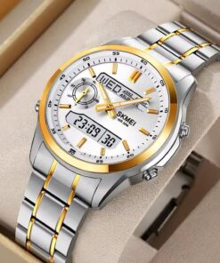 Classy men’s vintage style LIEBIG dual digital and analogue display watch