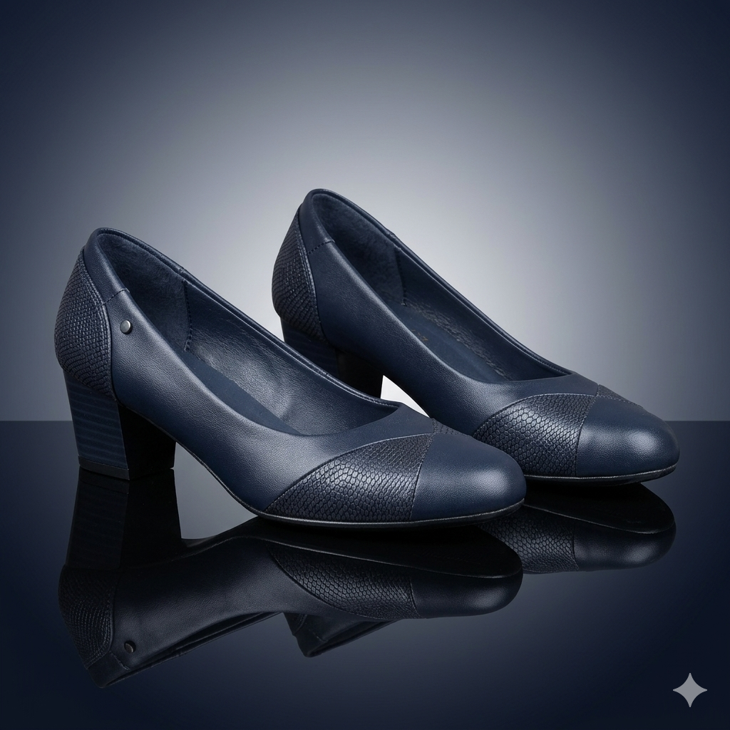 Ladies New Two Patch Alligator Design Orthopedic Office Heel Shoes - Image 4