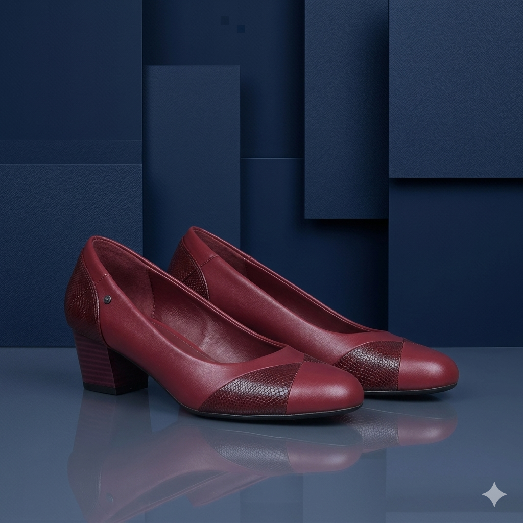 Ladies New Two Patch Alligator Design Orthopedic Office Heel Shoes - Image 5
