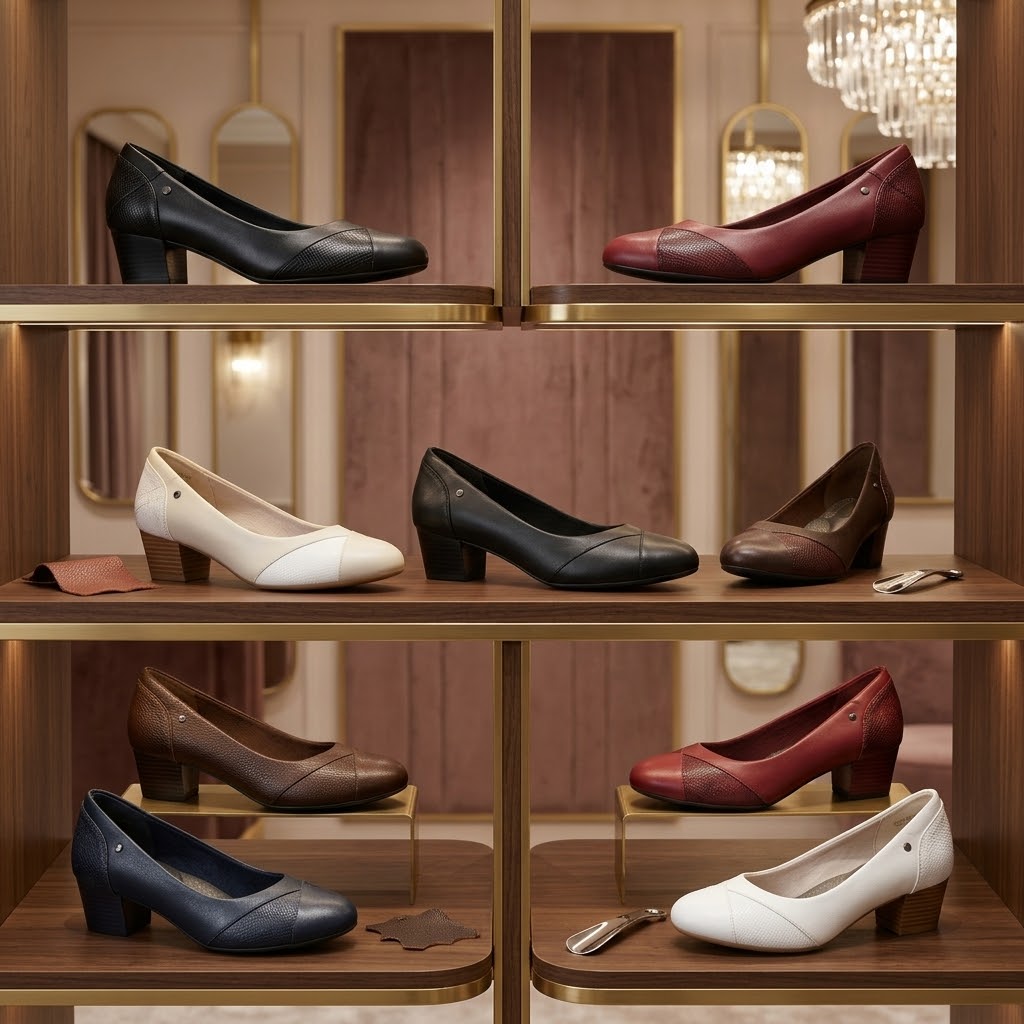 Ladies New Two Patch Alligator Design Orthopedic Office Heel Shoes - Image 6