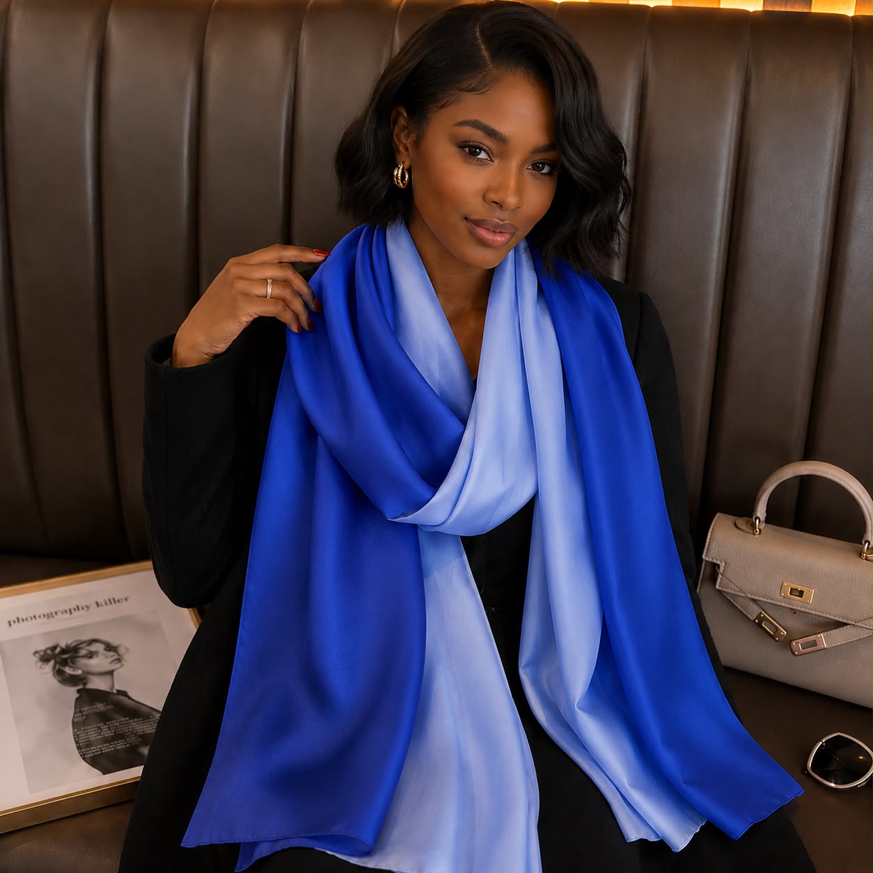 Premium Sleek 2 In 1 Satin Ladies Scarf