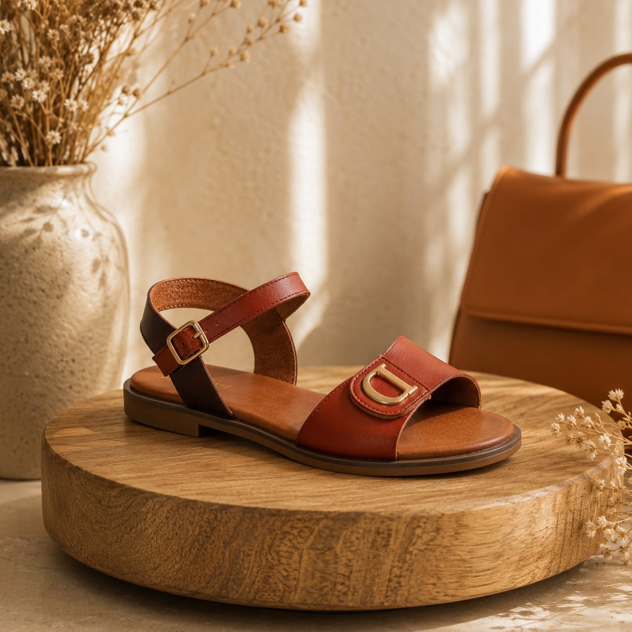 Genuine Leather Summer Wear Ladies Open Sandals - Image 5
