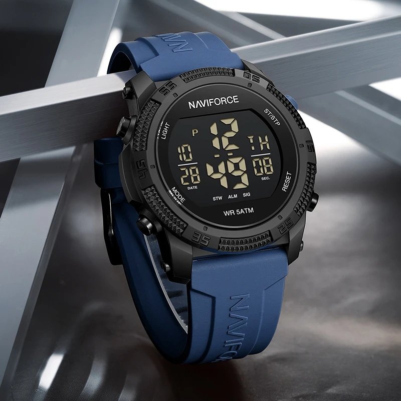 Premium Naviforce Men’s Casual Sporty LCD Digital Silicone Strap Wristwatch - Image 4