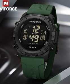 Premium Naviforce Men’s Casual Sporty LCD Digital Silicone Strap Wristwatch