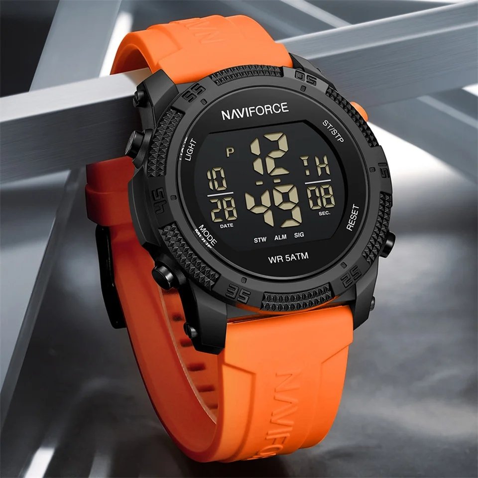 Premium Naviforce Men’s Casual Sporty LCD Digital Silicone Strap Wristwatch - Image 5