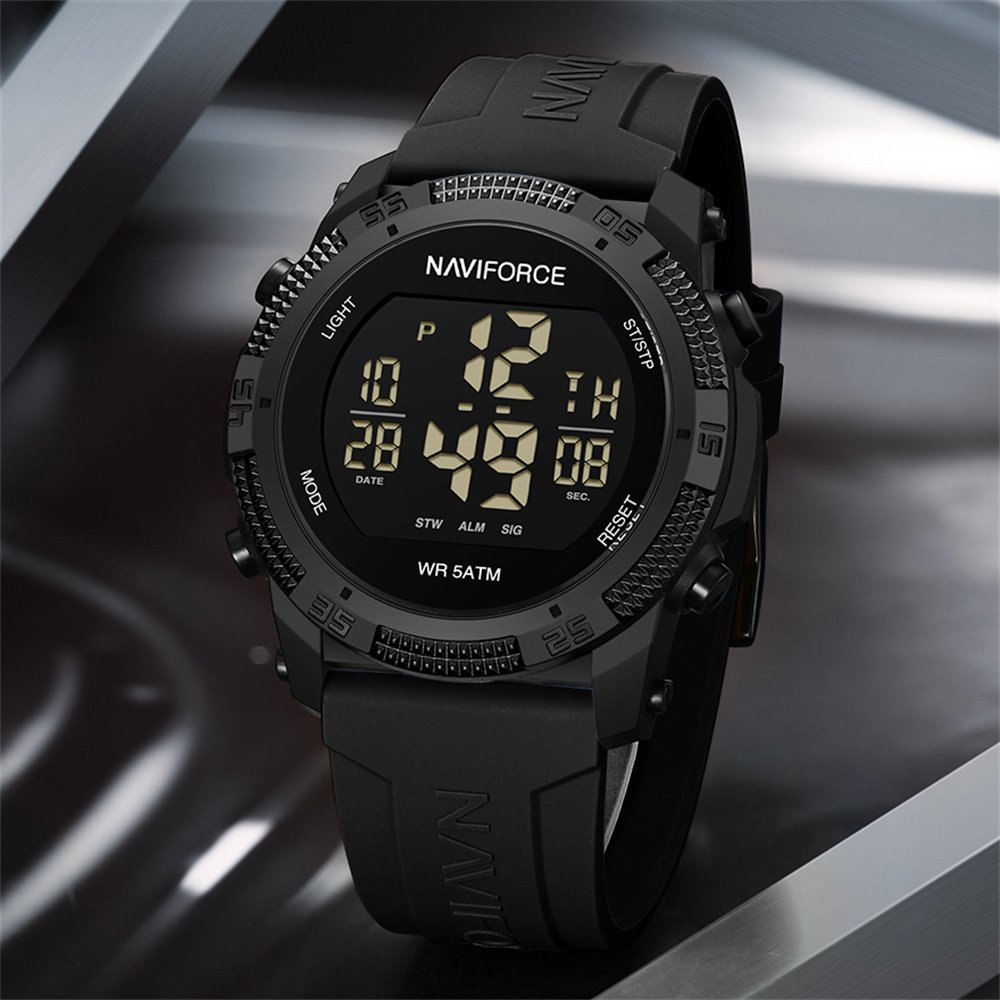Premium Naviforce Men’s Casual Sporty LCD Digital Silicone Strap Wristwatch - Image 2