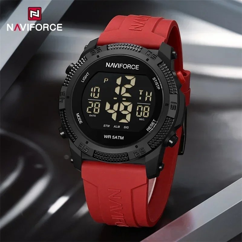 Premium Naviforce Men’s Casual Sporty LCD Digital Silicone Strap Wristwatch - Image 8