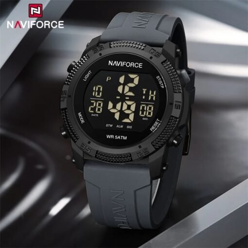 Premium Naviforce Men’s Casual Sporty LCD Digital Silicone Strap Wristwatch - Image 3